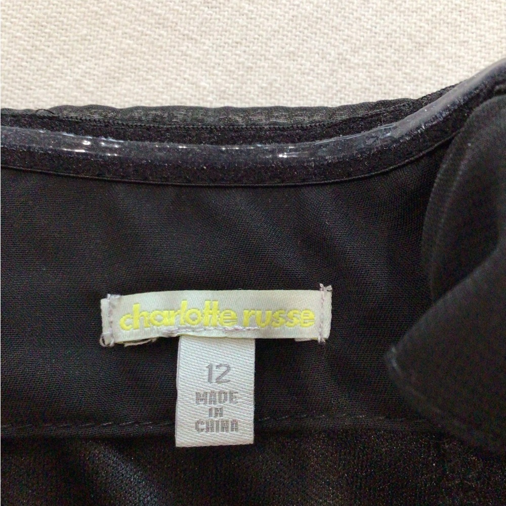 Charlotte Russe Black Strapless Sweetheart Neckline Ruched Cocktail Dress Size12 - Picture 6 of 9